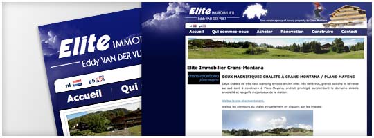 <h4>Montana-immobilier.ch</h4><br /><strong>Chalets Agency </strong> in Switzerland Crans-Montana.<br />Design by myself, Joomla implementation by www.whoisddr.com.