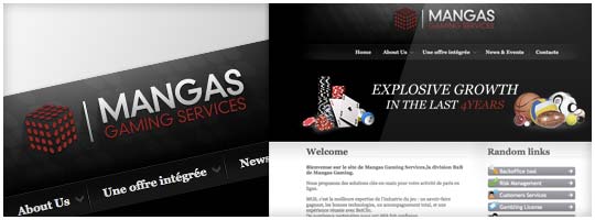 <h4>Mangas Gaming B2B</h4><br /><strong>A website mockup</strong> of a fully functional design using XHTML, CSS, FLASH HEADER.